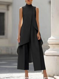 Elegant Wide-Leg Two-Piece Suit - Susan & Anne