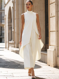 Elegant Wide-Leg Two-Piece Suit - Susan & Anne