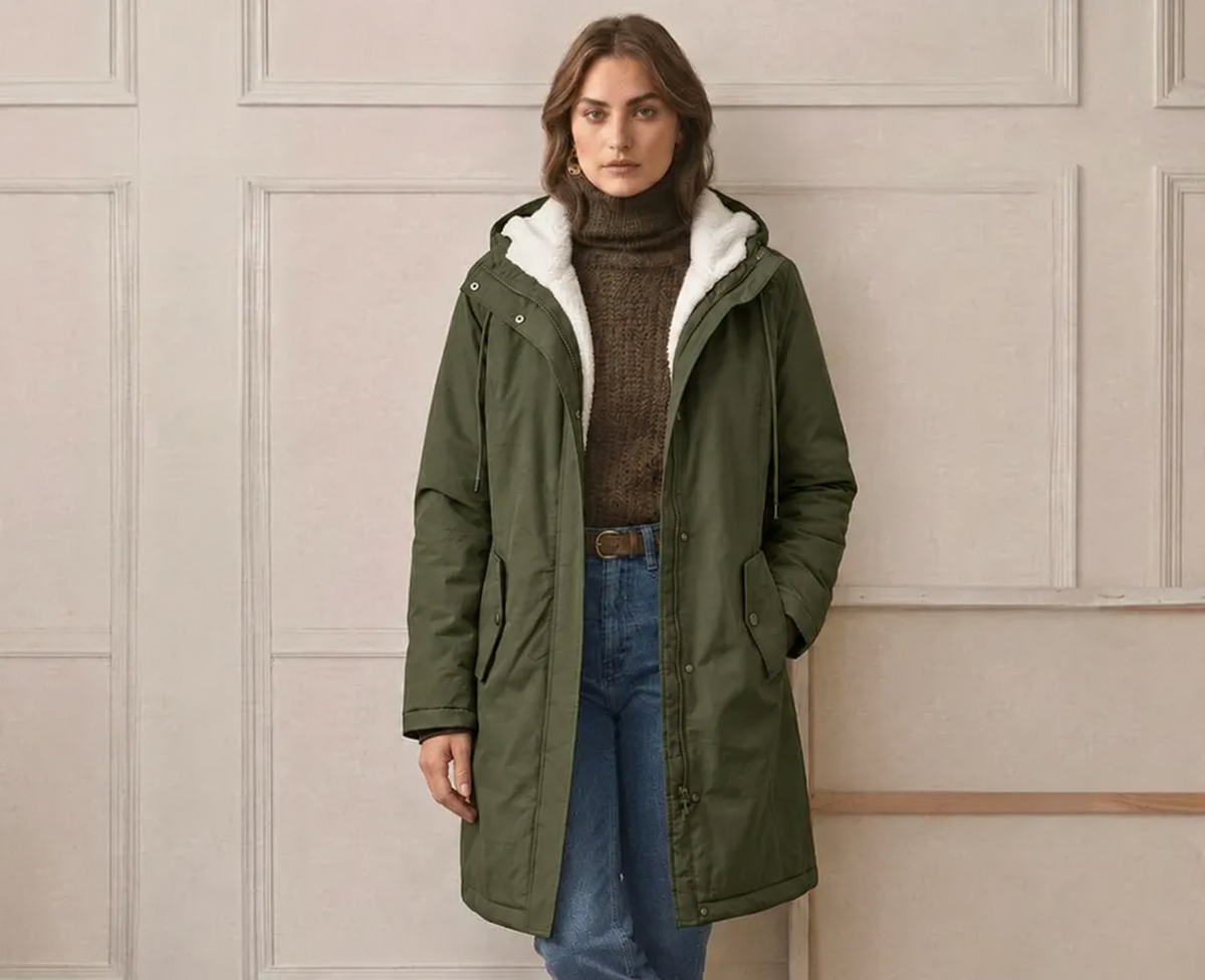 Sherpa-Lined Water-Repellent Hooded Parka – Susan & Anne