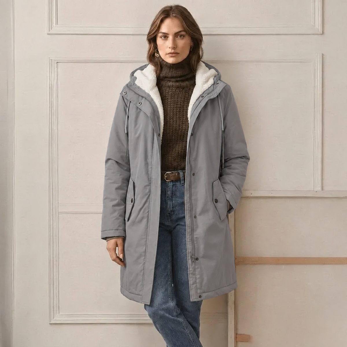 Sherpa-Lined Water-Repellent Hooded Parka – Susan & Anne