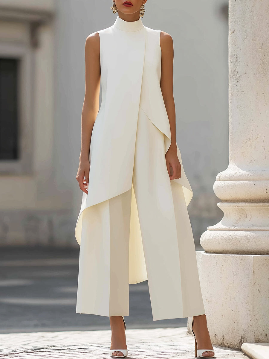 Elegant Wide-Leg Two-Piece Suit - Susan & Anne