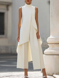 Elegant Wide-Leg Two-Piece Suit - Susan & Anne
