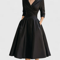 V-Neck Midi Dress