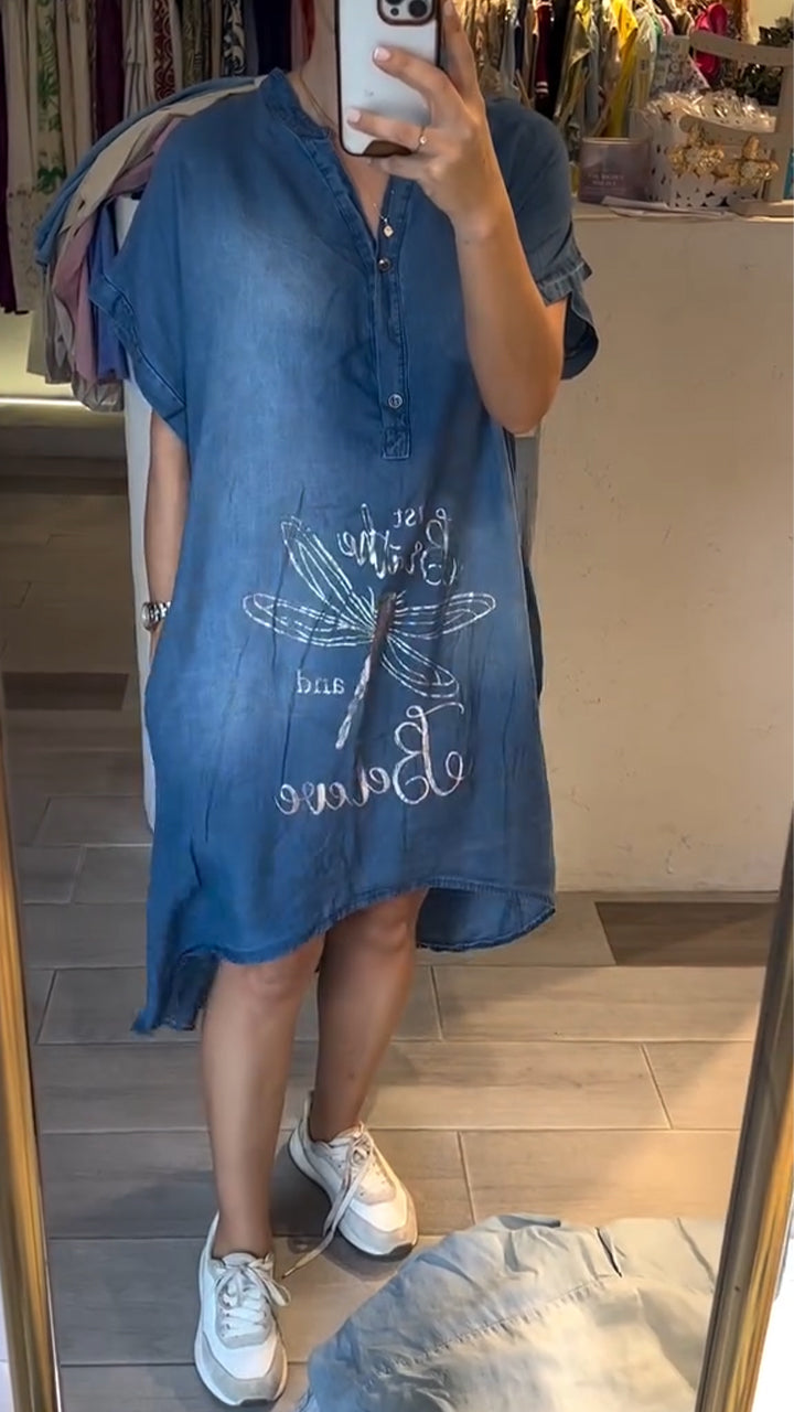 Buttoned Denim Dress