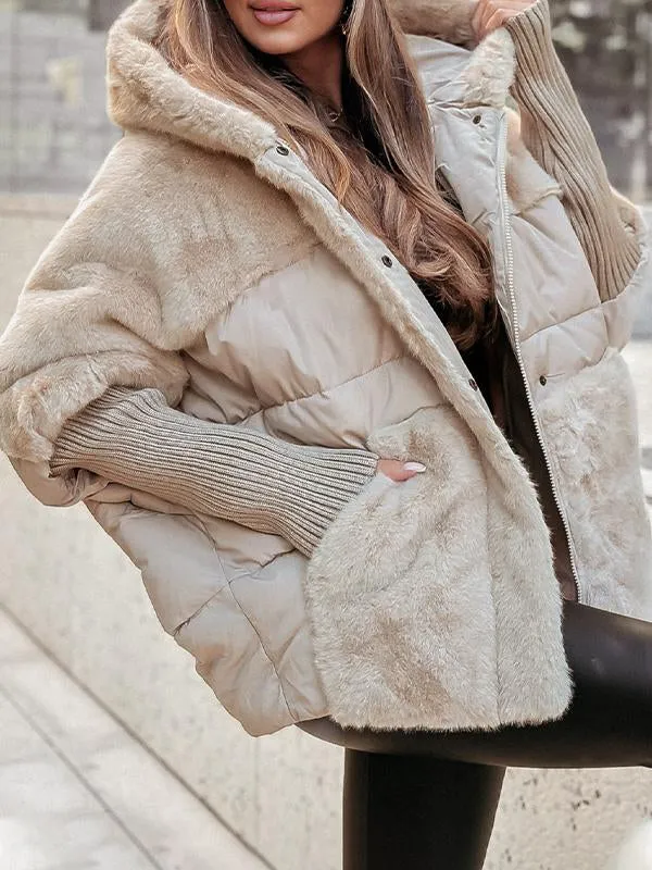 Hemline detail of the elegant puffer jacket