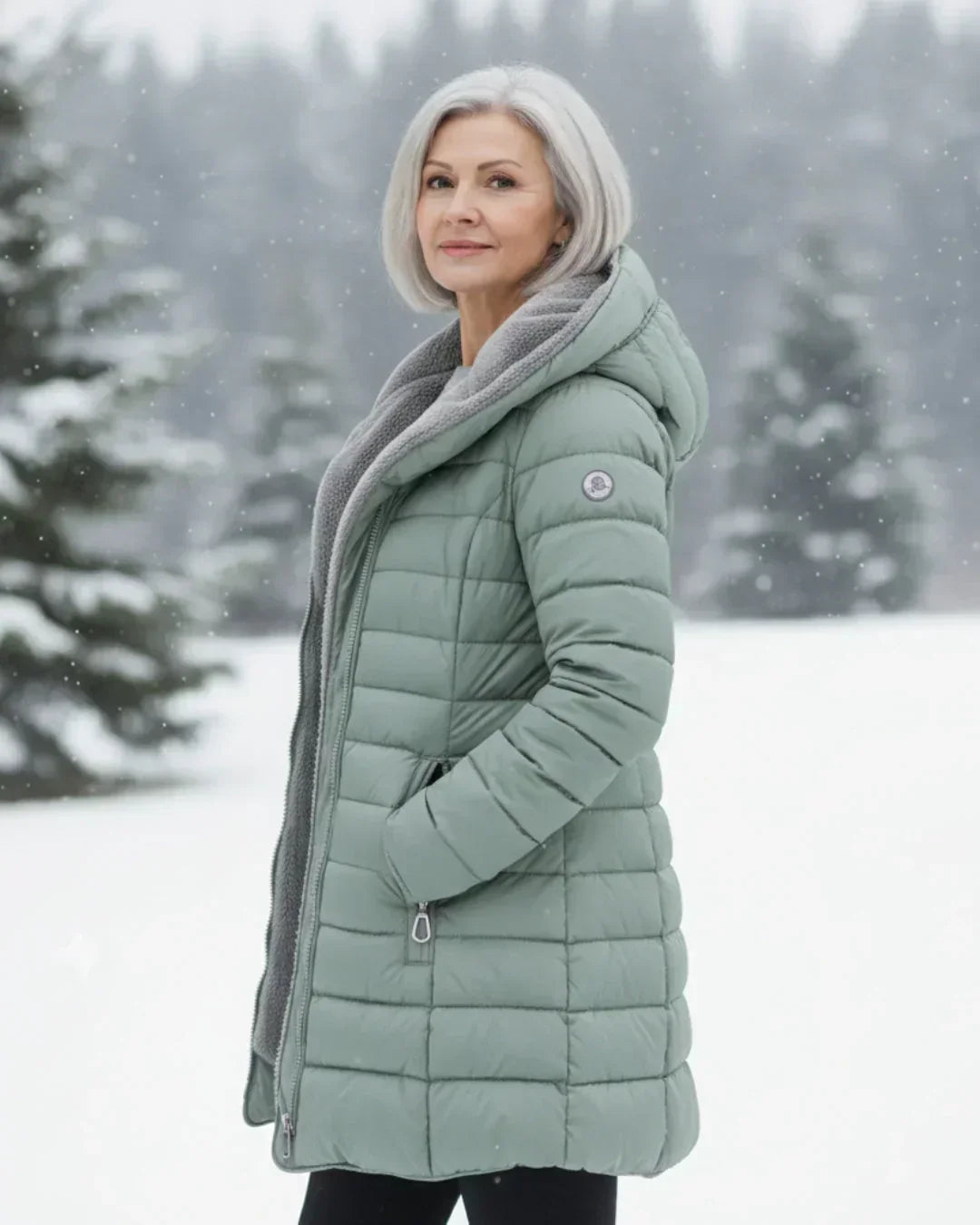 Back view of the georgina padded winter jacket