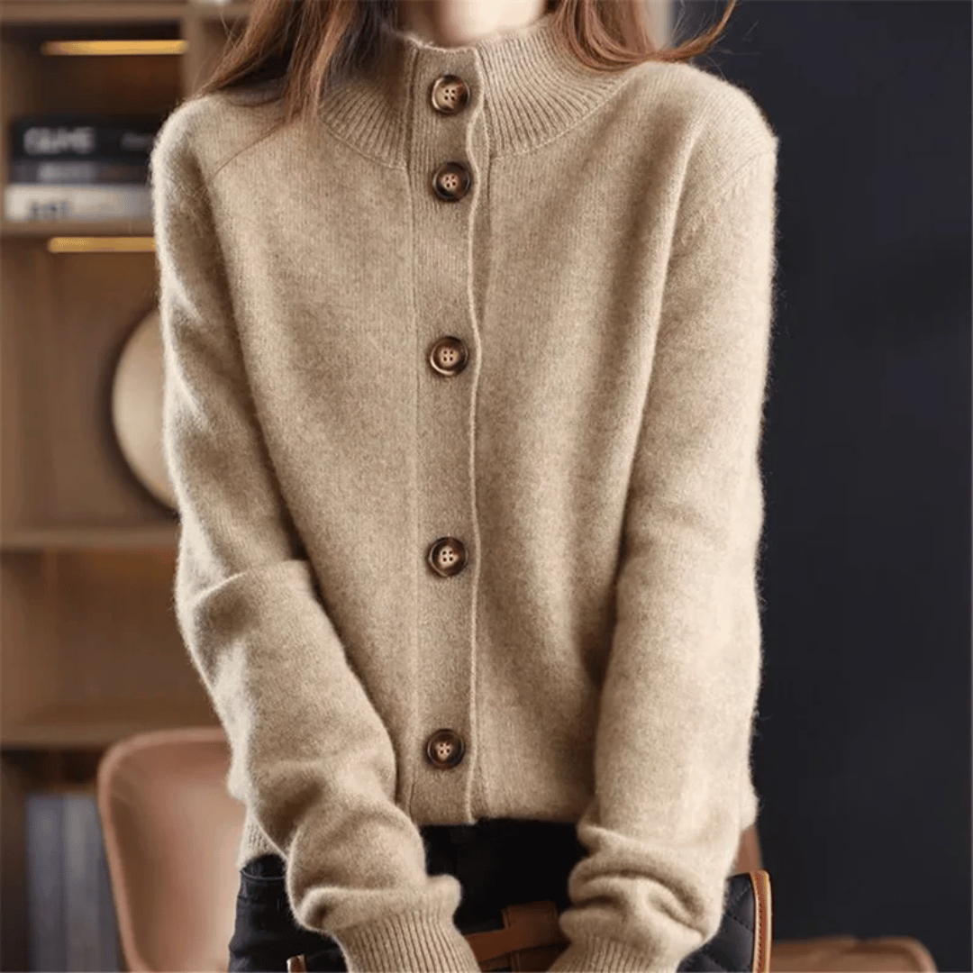 Chic High-Neck Cardigan