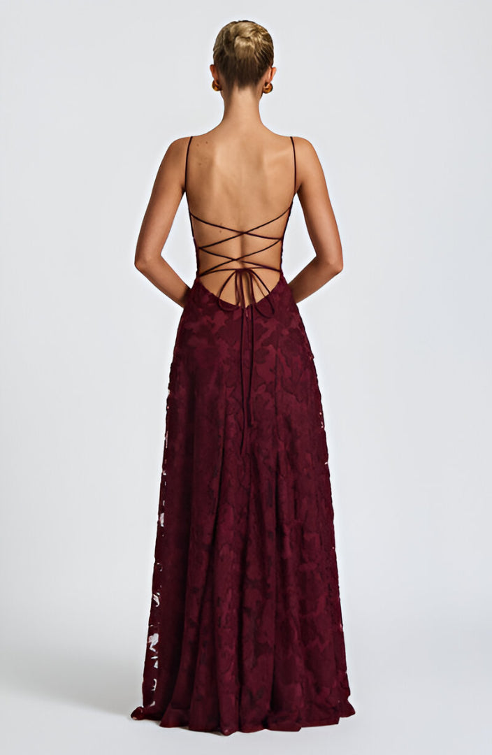 Francisa - Lace Corsage Maxi Dress