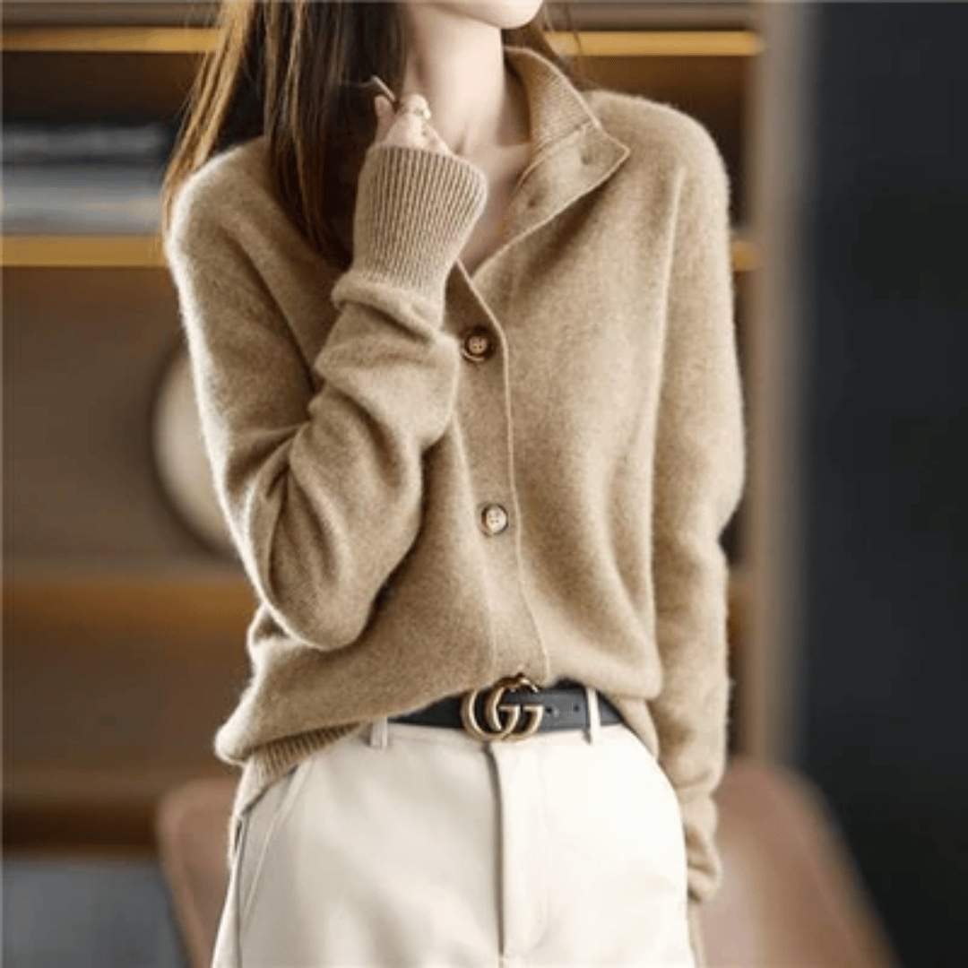 Chic High-Neck Cardigan