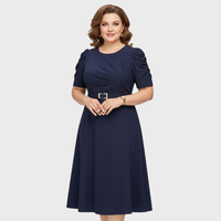 Front view of the harriet bloom soft-touch ruched midi dress