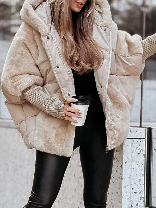 Sleeve and cuff detail on the elegant puffer jacket