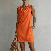Elegant Pocket Mini Dress