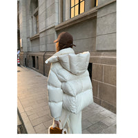 Front view of the rina hooded puffer jacket