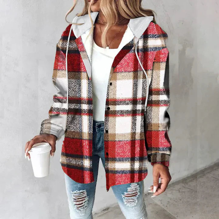 PLAID BUTTON-UP JACKET