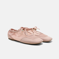 Ciara – Square-Toe Organza Sneakerinas - Peach Blush