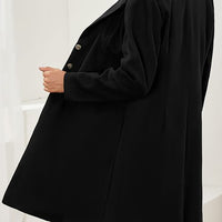 Elegant Wool Coat for Women with Notched Lapel Long Sleeve Button Front Tailored Style - Susan & Anne