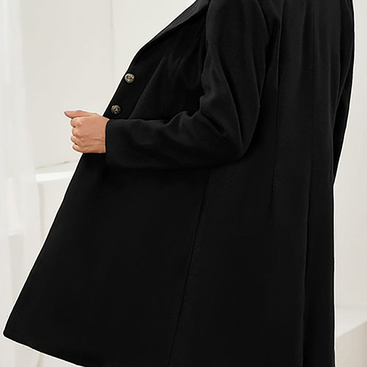 Elegant Wool Coat for Women with Notched Lapel Long Sleeve Button Front Tailored Style - Susan & Anne