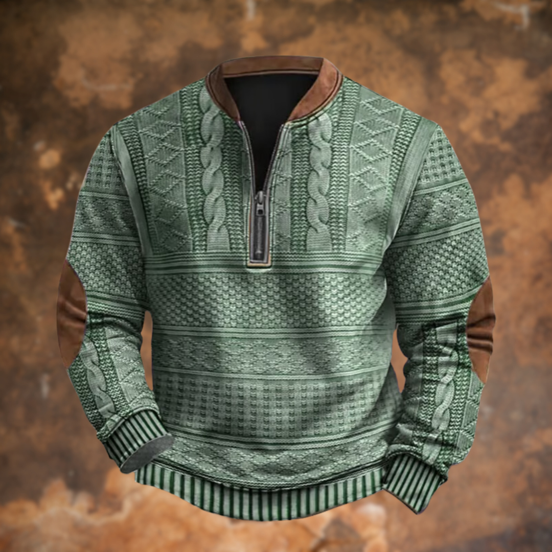 Ford - Textured Half-Zip Pullover Sweater