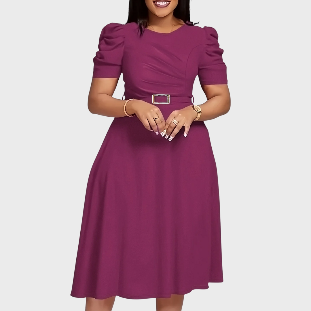 Sleeve and cuff detail on the harriet bloom soft-touch ruched midi dress