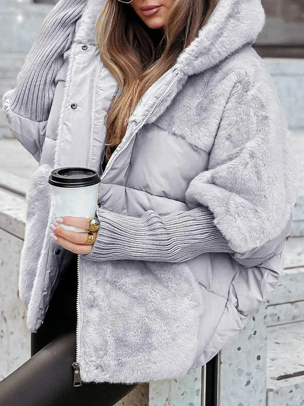 Woman wearing the elegant puffer jacket