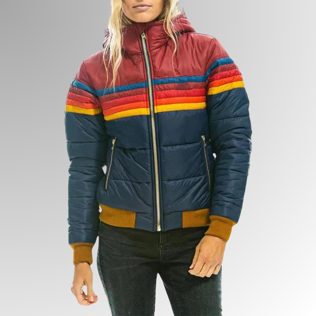 Retro Stripe Quilted Puffer Jacket – Susan & Anne