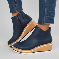 Orthopedic Leather Wedge Boots