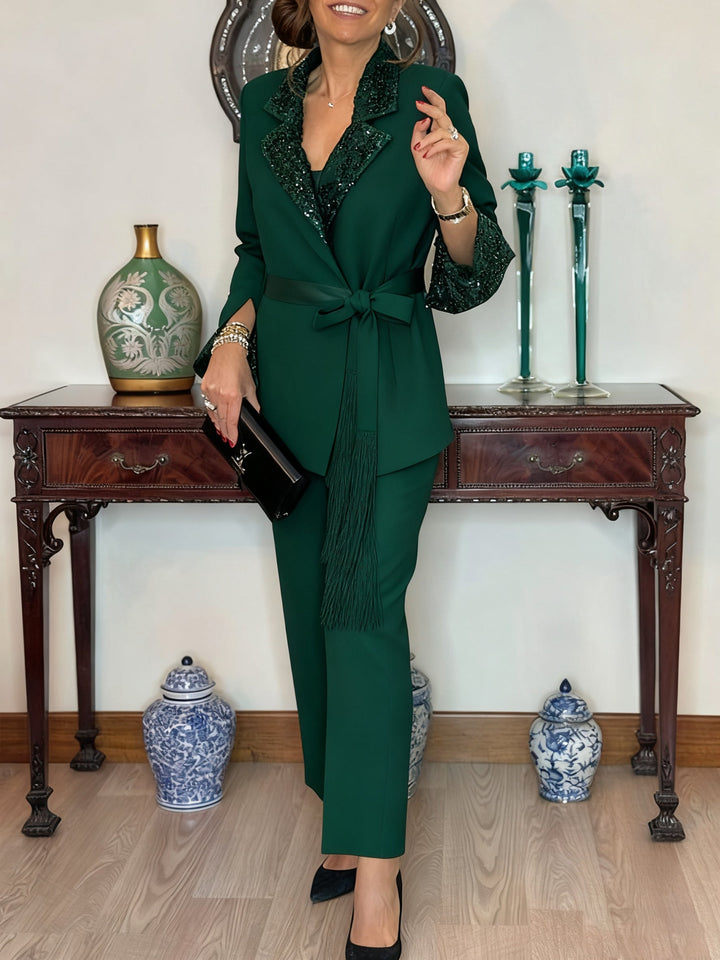 Dorinelle - Sequin Blazer & Trousers Set