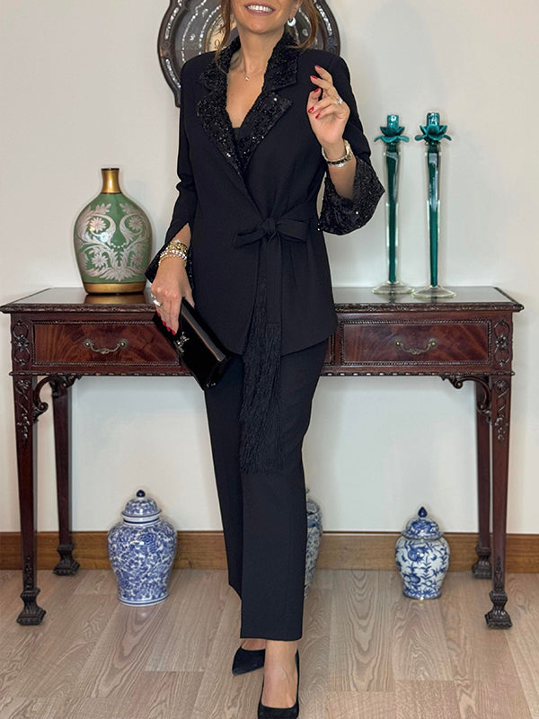 Dorinelle - Sequin Blazer & Trousers Set