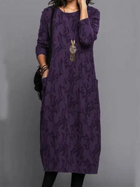 Round-Neck Pocket Dress