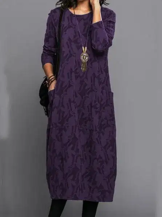 Apolline - Round-Neck Pocket Dress