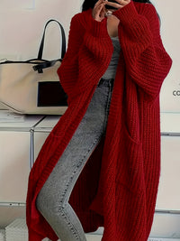 Detail of the rosalienne soft-touch longline cardigan