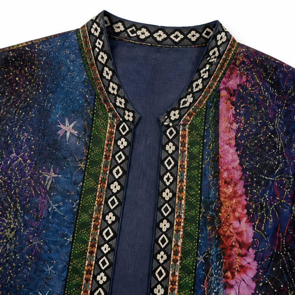 Art-Print Open Jacket for Effortless Style - Susan & Anne
