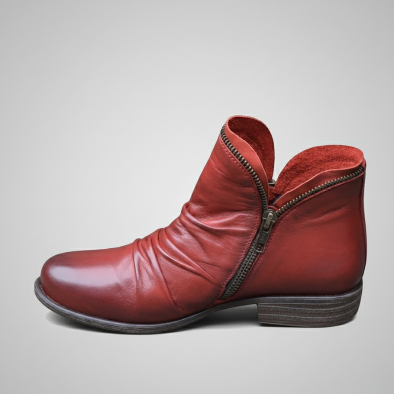 Maren - Orthopedic Leather Zip Boots