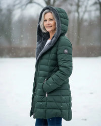 Side profile of the georgina padded winter jacket