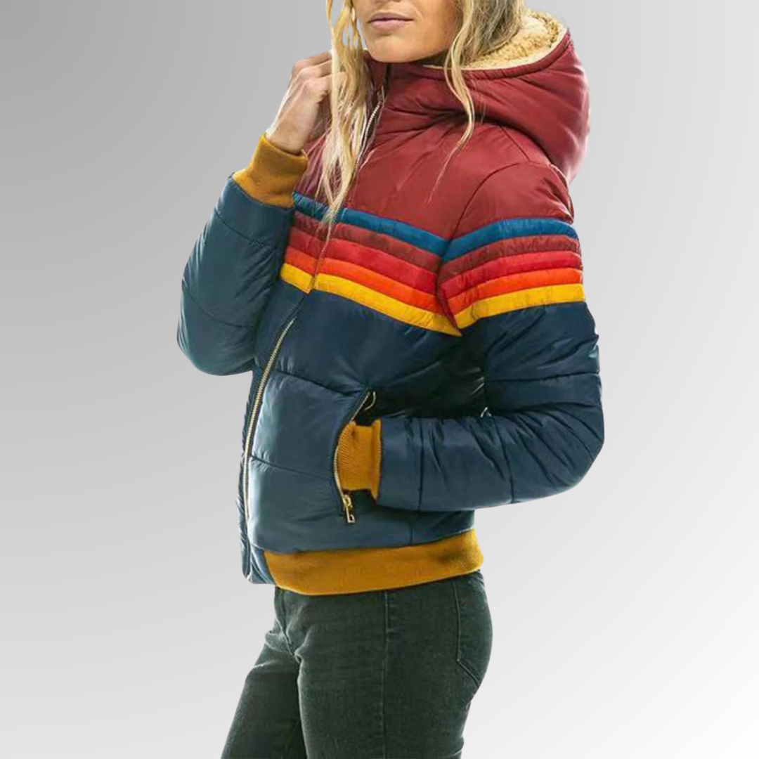 Retro Stripe Quilted Puffer Jacket – Susan & Anne