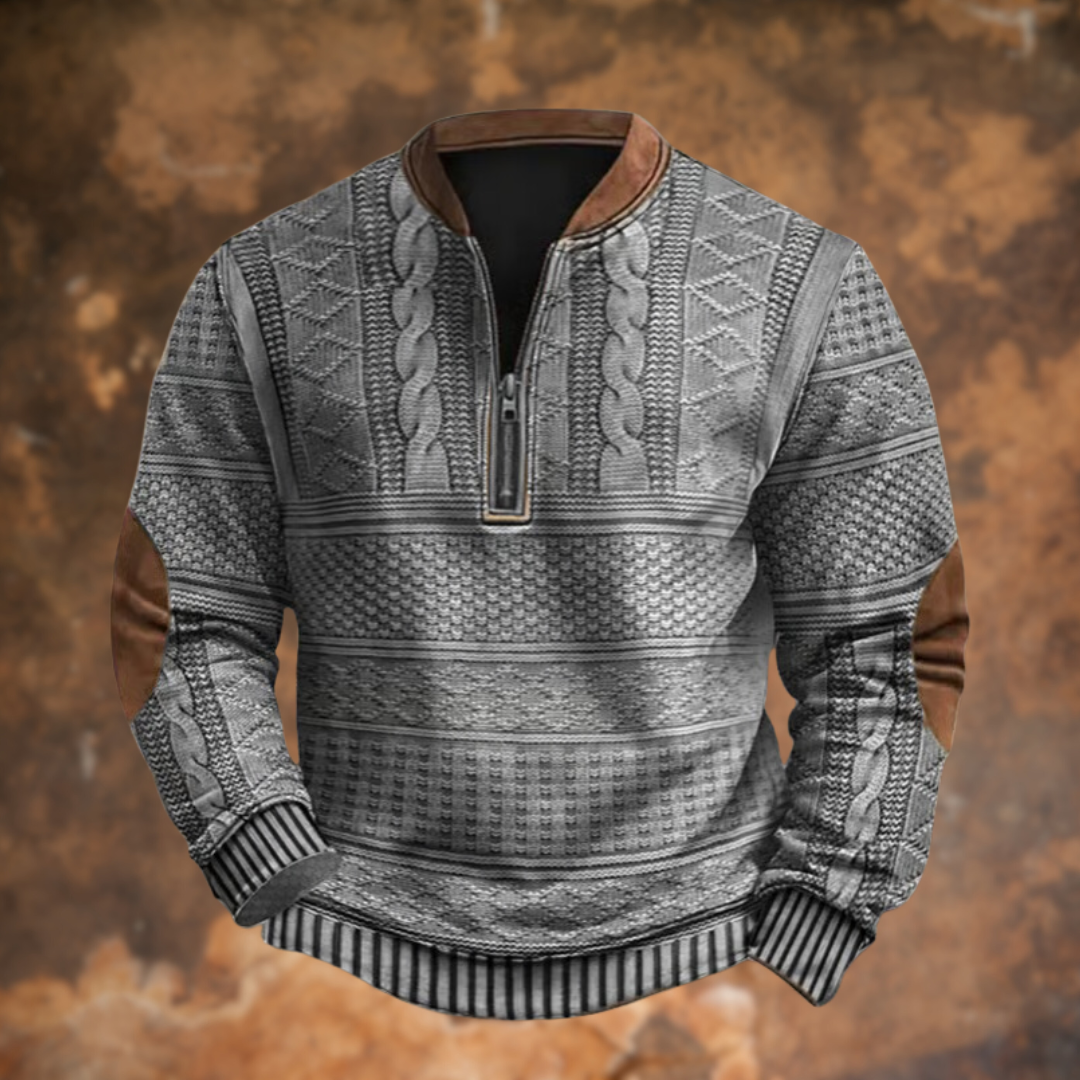 Ford - Textured Half-Zip Pullover Sweater