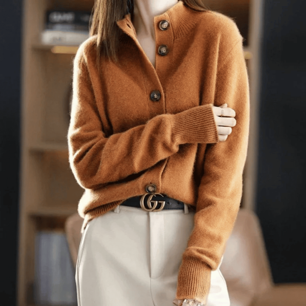 Chic High-Neck Cardigan