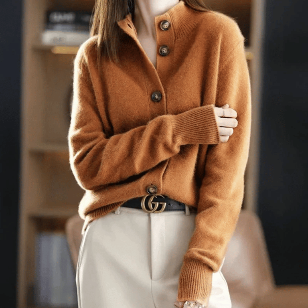 Chic High-Neck Cardigan