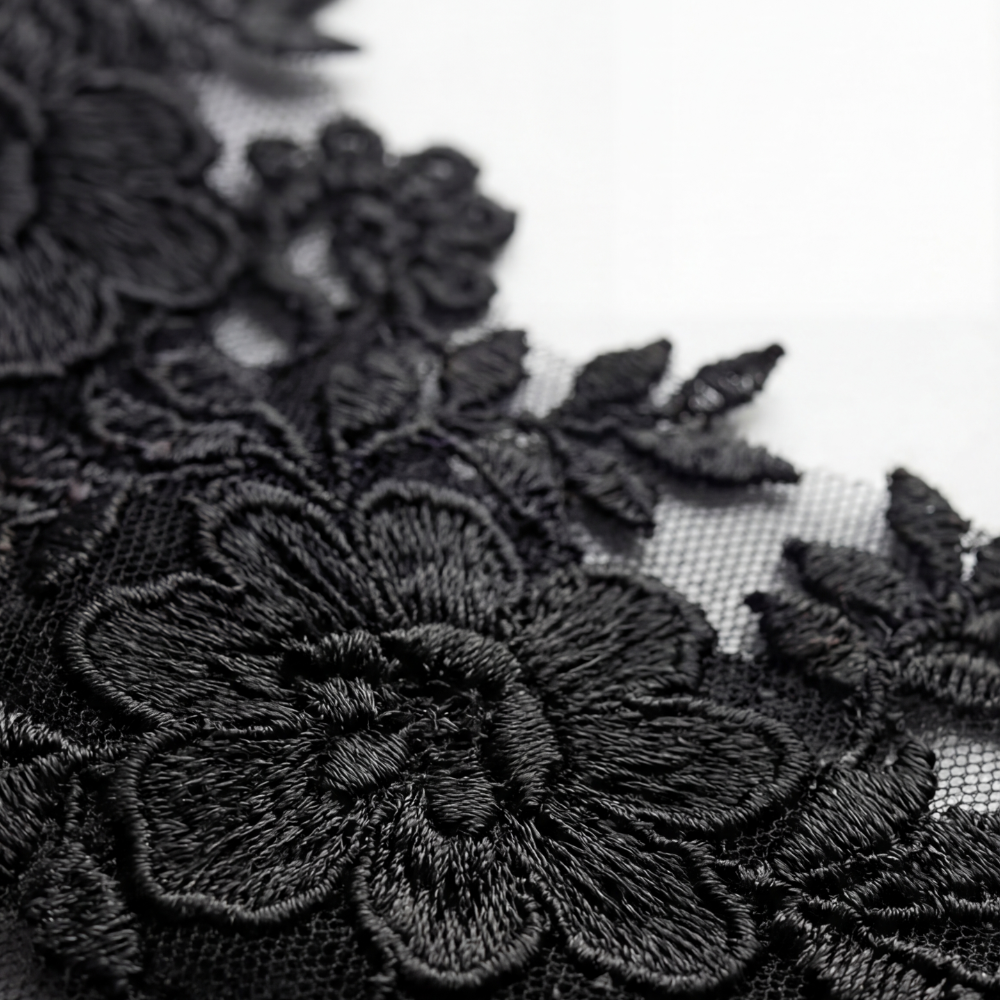 Velaire - Sheer Embroidered Lace Slip Dress
