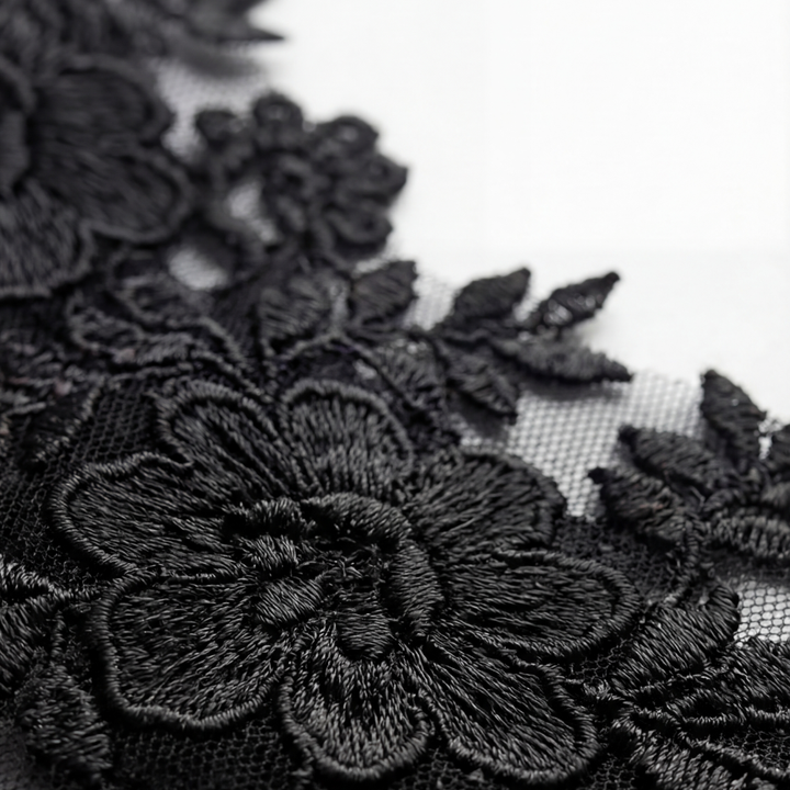 Velaire - Sheer Embroidered Lace Slip Dress