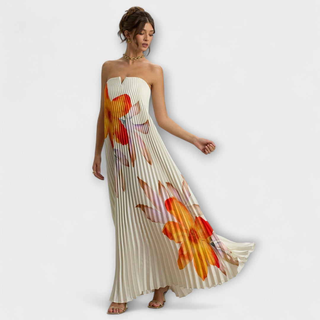 Michelle - Orange Floral Maxi Dress