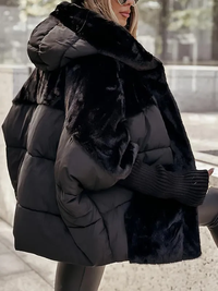 Detail of the elegant puffer jacket