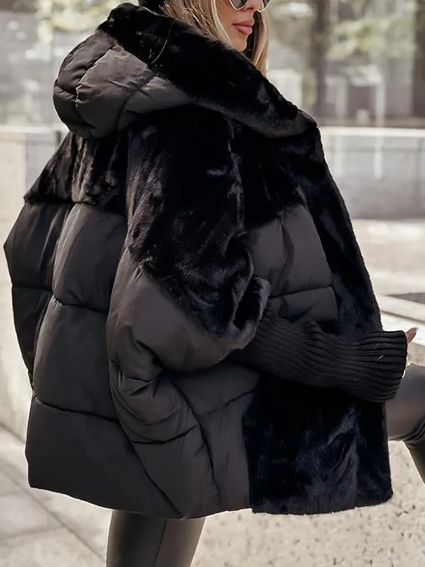 Detail of the elegant puffer jacket