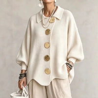 Karina – Oversized Collared Button Cardigan