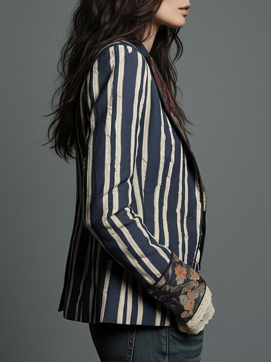 Avenorix - Bohemian Floral Blazer