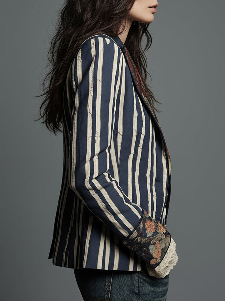 Avenorix - Bohemian Floral Blazer