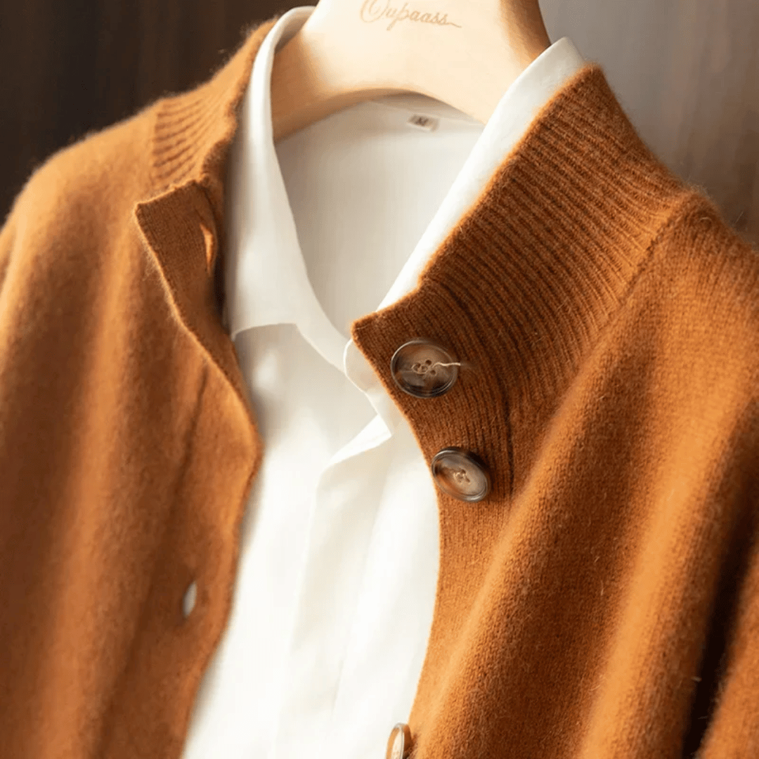 Chic High-Neck Cardigan