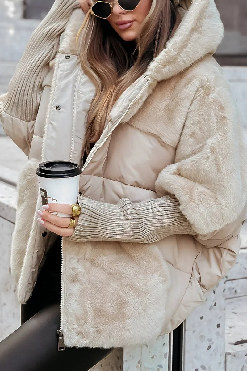 Side profile of the elegant puffer jacket