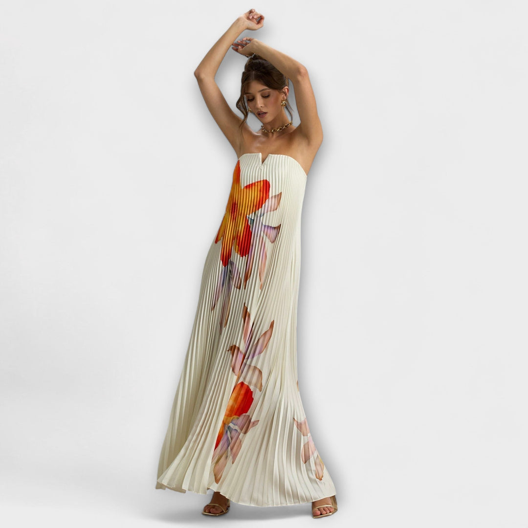 Michelle - Orange Floral Maxi Dress