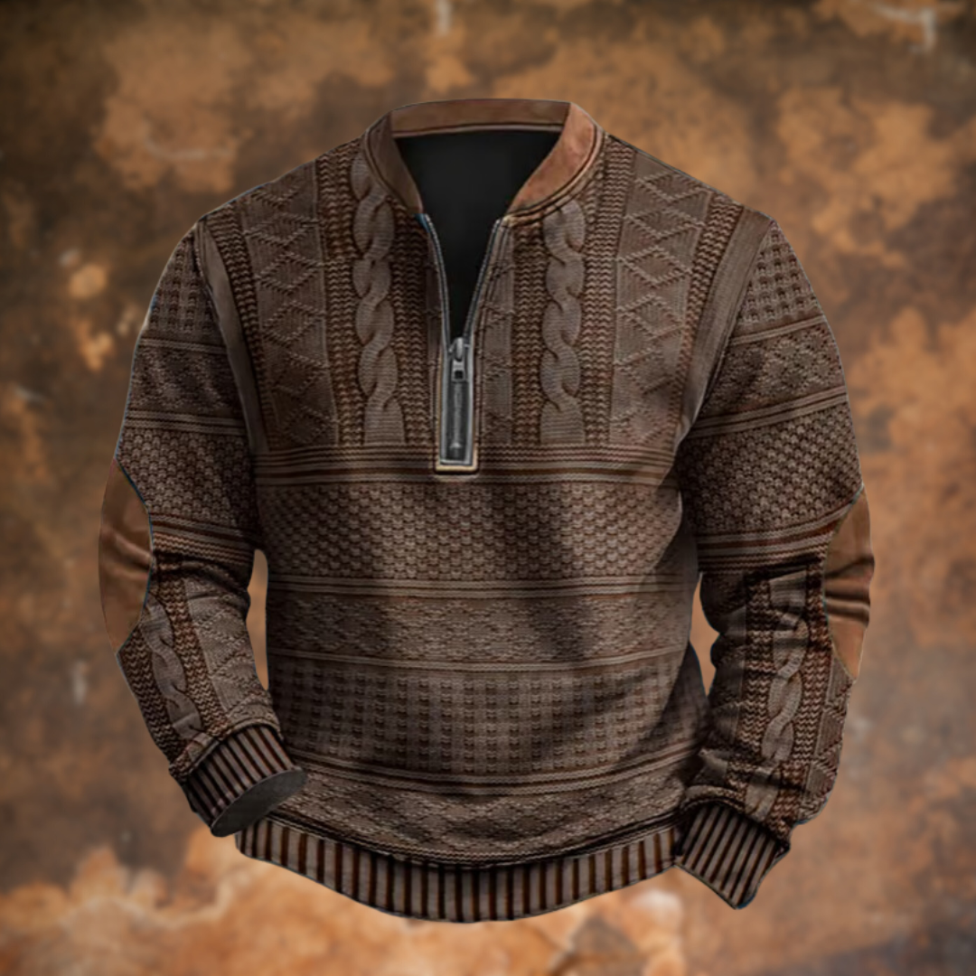 Ford - Textured Half-Zip Pullover Sweater